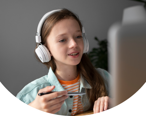 Girl in headphones